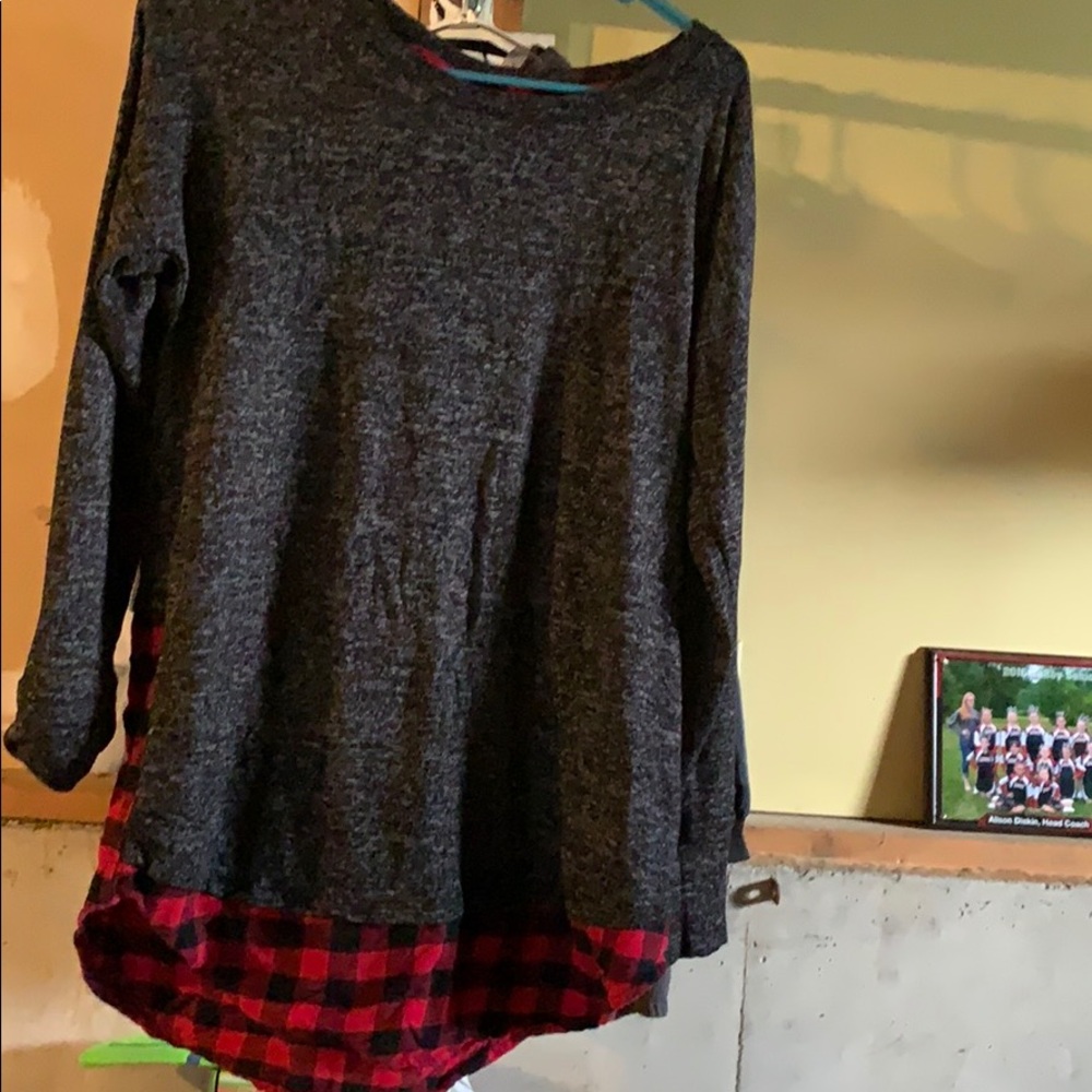 Plaid long sleeve tunic
